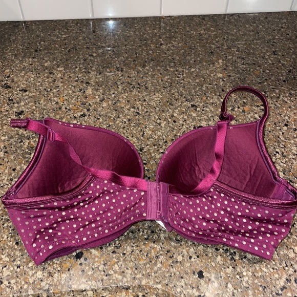 Cacique French Full Coverage Cooling Bra Burgundy Gold Size 40D - Picture 6 of 8